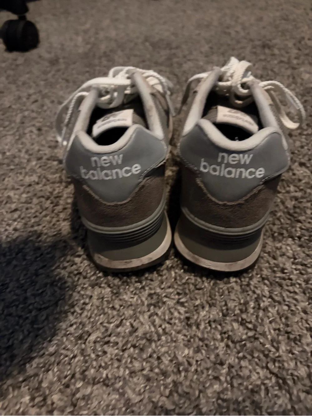 New Balance Kids Taupe and White Lace-Up Sneakers